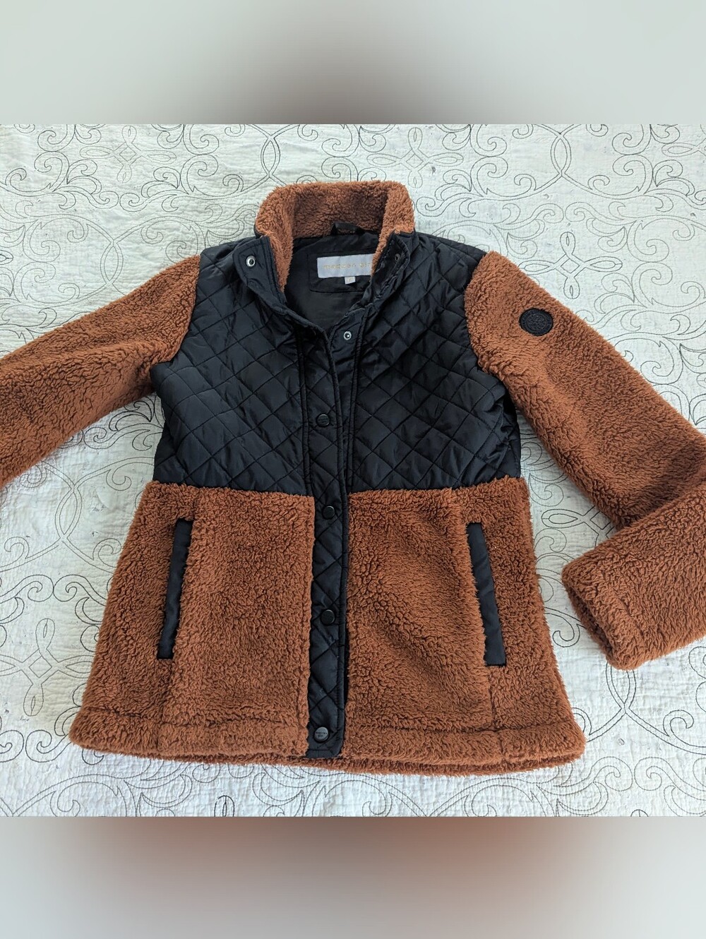 Madden Girl Quilted Sherpa Fleece Coat
